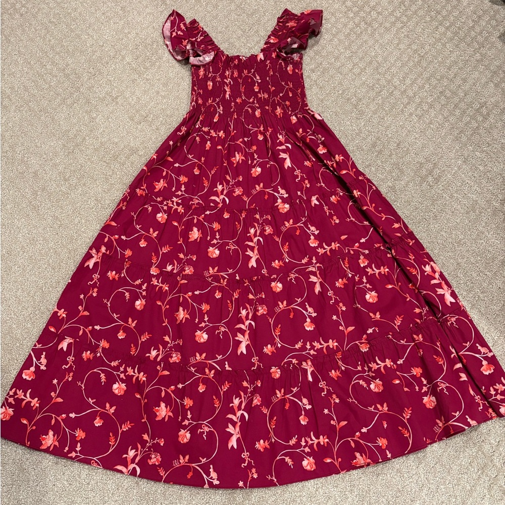 Hill House Red Floral woman’s nap dress. Excellent condition. Worn only once.